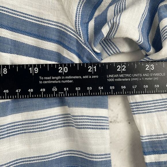 A New Day Button Up Shirt Womens XL Striped Long Sleeve Pocket 100% Cotton Blue - Picture 6 of 9